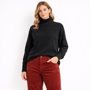 Lord & Taylor 100% Cashmere Black Turtleneck Sweater Women’s Size L